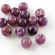 Round Imitation Gemstone Acrylic Beads, Dark Orchid, 20mm, Hole: 3mm, about 110pcs/500g(OACR-R029-20mm-21)