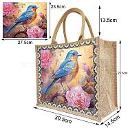 DIY Diamond Painting Handbag Kits, with Resin Rhinestones, Diamond Sticky Pen, Tray Plate and Glue Clay, Bird, 305x255x145mm(PW-WG60864-05)