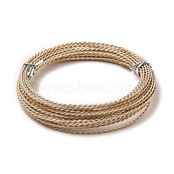 Aluminum Wire, Twisted Round, Beige, 1.6mm, about 16.40 Feet(5m)/Roll(ALUM-A004-02G)