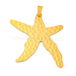 Alloy Pendants, Starfish, Golden, 84x75.5x1.5mm, Hole: 12x5mm(PALLOY-S195-02H-G)