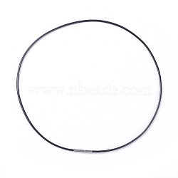 Waxed Polyester Cord Necklace Making, with 304 Stainless Steel Clasps, Black, 19.84 inch(50.4cm), 2mm(MAK-I011-05-B-01)