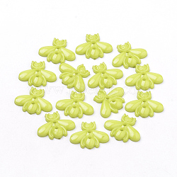 2-Hole Acrylic Buttons, Bees, Yellow Green, 17x22x3mm, Hole: 1.5~2mm(BUTT-Q037-15H)