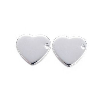 Handmade Gifts Ideas for Valentines Day 201 Stainless Steel Stamping Blank Tag Pendants, Heart, Silver Color Plated, 11x10x0.6mm