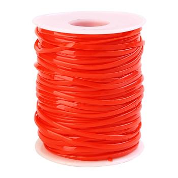 Flat PVC Cords, for Jewelry Making, Red, 2.3mm, , about 50 yards/roll