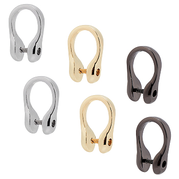 WADORN 6Pcs 3 Color Alloy with Iron D Shape Rings Clasps, for Bag Replacement Accessories, Mixed Color, 2pcs/color