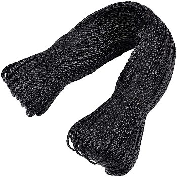 Braided Imitation Leather Cords, Hair Braiding String, for Braids Dreadlocks, DIY Colorful Styling Hair Braiding, Black, 5x1.4mm