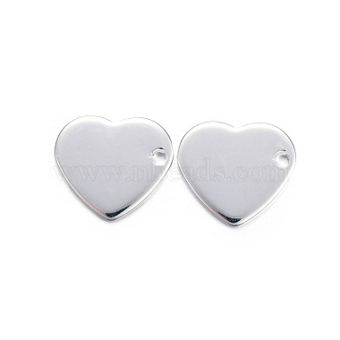Silver Heart Stainless Steel Charms