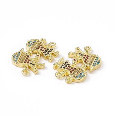 Brass Micro Pave Cubic Zirconia Connector Charms(KK-E068-VC083)-3