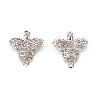 Brass Micro Pave Cubic Zirconia Connector Charms(KK-E068-VB363)-2