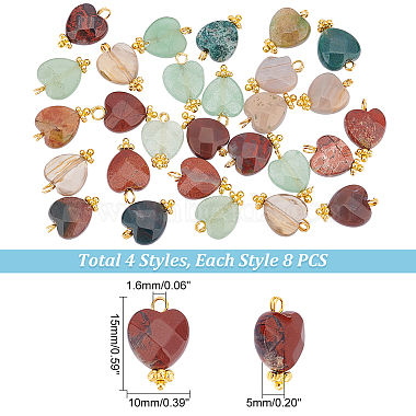 charmes de pierres précieuses mélangées de style unicraftale 32pcs 4(G-UN0001-14)-3