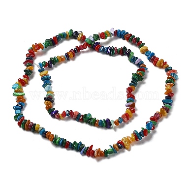 Natural Freshwater Shell Dyed Beads Strands(G-M205-85A)-2