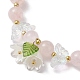 bracelets extensibles en quartz rose naturel papillon(BJEW-JB10085)-3