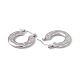 Tarnish Resistant 304 Stainless Steel Donut with Star Hoop Earrings for Women(EJEW-E199-03P)-2