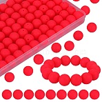 80Pcs Round Silicone Focal Beads, Deep Pink, 15mm, Hole: 2mm(SIL-SZ0001-24-03)
