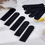 40 Sets PE Plastic 7 Holes Hat Replacement Fasteners Buckle, Strap Extender, Baseball Cap Cowboy Hat Snap Strap Clip, Black, 81x20x4mm, Hole: 2.6mm(FIND-LP0003-52)
