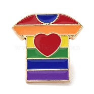 Pride Rainbow Theme Enamel Pins, Light Gold Alloy Badge for Backpack Clothes, Colorful, Clothes, 25x25x1.5mm(JEWB-G031-01T)