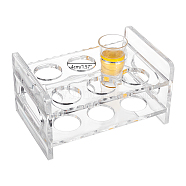 Acrylic Holders for 6 Round Shot Glasses, Beer Wine Glasses Organizer Rack for Family Party Bar Pub, Rectangle, Clear, 188x130x105mm, Inner Diameter: 40mm(AJEW-WH0473-04)