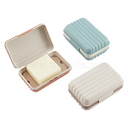 3Pcs 3 Colors Portable Travel Plastic Soap Boxes, Draining Soap Savers for Bar Soap, Rectangle, Mixed Color, 78x120.5x48.5mm, Inner Diameter: 69.5x113.5mm, 1pc/color(AJEW-GA0005-73)