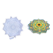 Mandala Flower Coaster DIY Silicone Mold, Resin Casting Molds, for UV Resin, Epoxy Resin Craft Making, White, 108x108x9mm(DIY-K072-05B)