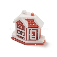 PVC Plastic Christmas Style Big Pendants, House, 40.5x41.5x21mm, Hole: 3mm(PVC-O001-02J)