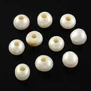 Natural Cultured Freshwater Pearl Beads, Polished, Rondelle, Grade A , Light Yellow, 8~10x10~11mm, Hole: 3mm(X-PEAR-S007-02)