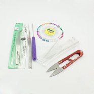 DIY Jewelry Tool Sets, Hand Scissored, Pins and other Tools, Silver Color Plated, Mixed Color, 36~130x1~19mm(TOOL-MSMC002-07)