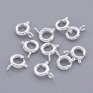Brass Spring Ring Clasps, Jewelry Components, Silver, 6mm, Hole: 1.5mm(EC095-S)