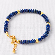 Simple Design Natural Lapis Lazuli Beaded Bracelets for Women, 15.75 inch(40cm)(JH7309-10)