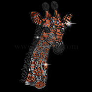 Glass Hotfix Rhinestone, Iron on Appliques, Costume Accessories, for Clothes, Bags, Pants, Giraffe Pattern, 297x210mm(DIY-WH0303-082)