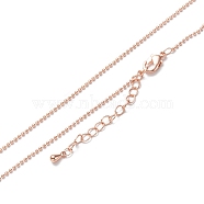 Brass Ball Chain Necklaces, Long-Lasting Plated, Real Rose Gold Plated, 16.34 inch(41.5cm)(X-NJEW-K123-02RG)