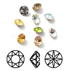 Faceted K9 Glass Rhinestone Cabochons, Pointed Back & Back Plated, Diamond, Mixed Color, 5x3.5mm(GGLA-R402-08B)