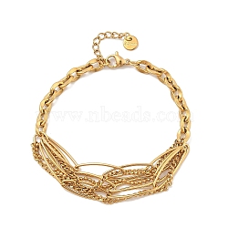 304 Stainless Steel Bracelets  for Women, Golden, 6-7/8 inch(17.6cm)(BJEW-A023-07G-02)