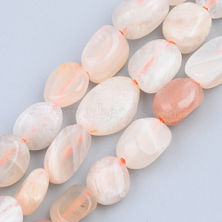 Natural Sunstone Beads Strands, Tumbled Stone, Nuggets, 5~13x5~10x3~8mm, Hole: 1mm, about 40~60pcs/strand, 14.57 inch~15.74 inch(37~40cm)(G-S359-142)