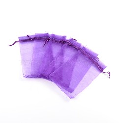 Organza Gift Bags with Drawstring, Jewelry Pouches, Wedding Party Christmas Favor Gift Bags, Blue Violet, 30x20cm(OP-R016-20x30cm-20)