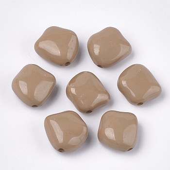 Acrylic Beads, Nuggets, Camel, 23.5x23x12.5mm, Hole: 2.5mm, about 125pcs/500g