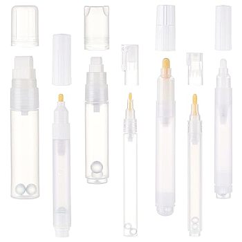 Empty Plastic Paint Marker, Blank Refillable Paint Pens, White, 135~156x15~28mm, 7pcs/set