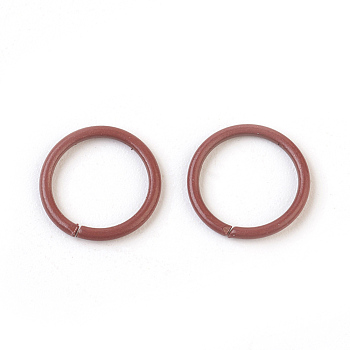 Iron Jump Rings, Open Jump Rings, Saddle Brown, 18 Gauge, 10x1mm, Inner Diameter: 8mm