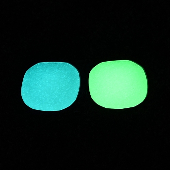 Synthetic Luminous Stone Cabochons, Glow in the Dark, Faceted, Square, Lemon Chiffon, 12x12x6mm