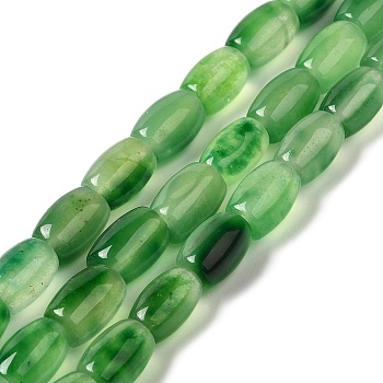 Natural Dyed Jade Beads Strands, Oval, Green, 11.5~12x7.5~8mm, Hole: 0.8mm, about 29~32pcs/strand, 12.99''~15.16''(33~38.5cm)