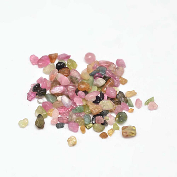 Tourmaline Chip Beads, No Hole/Undrilled, 2~8x2~4mm, about 340pcs/20g