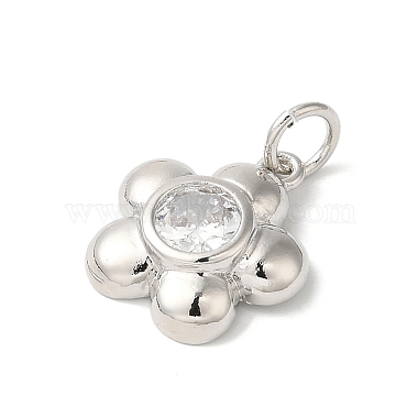 Rack Plating Brass Clear Cubic Zirconia Pendants(KK-Z056-22P)-2