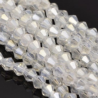 5mm GhostWhite Bicone Electroplate Glass Beads
