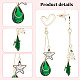2 Pairs 2 Colors Rhinestone Star & Teardrop Dangle Stud Earrings(EJEW-FI0001-24)-3