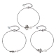 3pcs 3 bracelets de cheville à maillons en alliage style tortue(AJEW-AN00550)-1