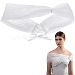 1Pc Polyester Bride's Wedding Dress Shawl, with Rope, White, 950x165x6mm(AJEW-GF0015-30)