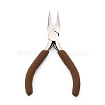 55# Steel Bent Nose Pliers with Non-Slip Comfort Grip Handles, Surface Plated Nickle, Saddle Brown, 12x7.5x1cm(TOOL-N008-12)