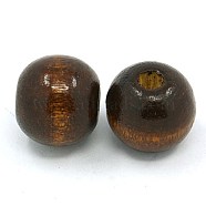 Natural Wood Beads, Round, Dyed, Coconut Brown, 16x18mm, Hole: 4mm, about 600pcs/1000g(W02KQ0A5)