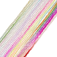 Elite 18 Strands 18 Colors Transparent Gradient Color Glass Beads Strands, Faceted Round, Mixed Color, 2mm, Hole: 0.8mm, about 180~186pcs/strand, 13.98~14.65''(35.5~37.2cm),  1 strand/color(GLAA-PH0002-95)