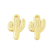 Rack Plating Alloy Pendant, Electroplate Nickel Cadmium Free & Lead Free, Cactus, Real 18K Gold Plated, 19x12.5x2mm, Hole: 1.8mm(FIND-Q108-13G)