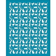 Silk Screen Printing Stencil, for Painting on Wood, DIY Decoration T-Shirt Fabric, Cat Pattern, 100x127mm(DIY-WH0341-074)